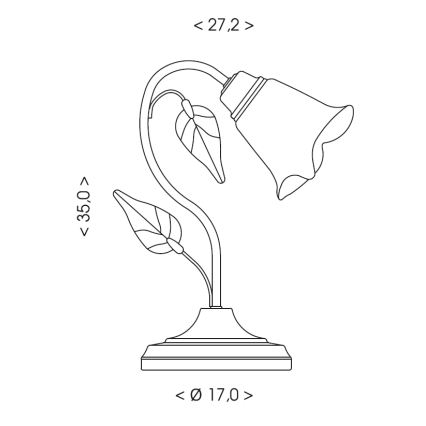 BRILAGI - Candeeiro de mesa BLOSSOM 1xE27/40W/230V pátina/latão