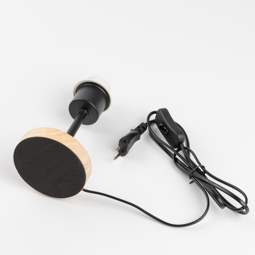 Brilagi - Candeeiro de mesa infantil BOBO WOOD 1xE27/25W/230V carvalho/preto/branco/estampa de animais