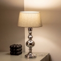 BRILAGI - Candeeiro de mesa CERIA 1x E27/60W/230V Ø 25 cm cromado brilhante/cinzento