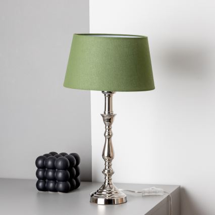 Brilagi - Candeeiro de mesa CERIA 1xE27/60W/230V Ø 25 cm cromado brilhante/verde