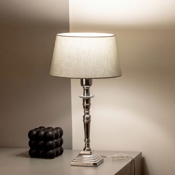 BRILAGI - Candeeiro de mesa CERIA 1xE27/60W/230V Ø 25 cm prata/cinzento