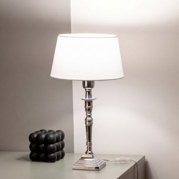 BRILAGI - Candeeiro de mesa CERIA 1xE27/60W/230V Ø 25 cm prateado/branco