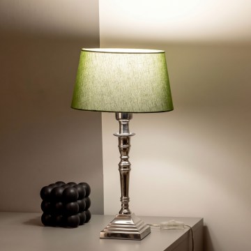 BRILAGI - Candeeiro de mesa CERIA 1xE27/60W/230V Ø 25 cm prateado/verde