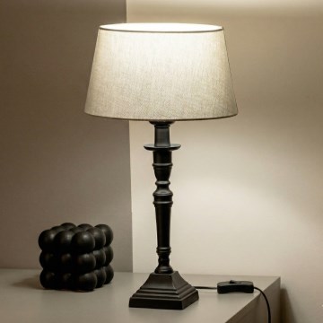 Brilagi - Candeeiro de mesa CERIA 1xE27/60W/230V Ø 25 cm preto/cinzento
