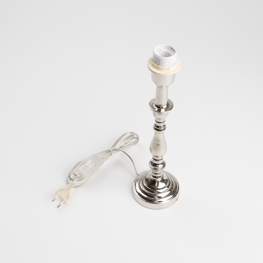 Brilagi - Candeeiro de mesa CERIA 1xE27/60W/230V Ø 30 cm cromado brilhante/bege