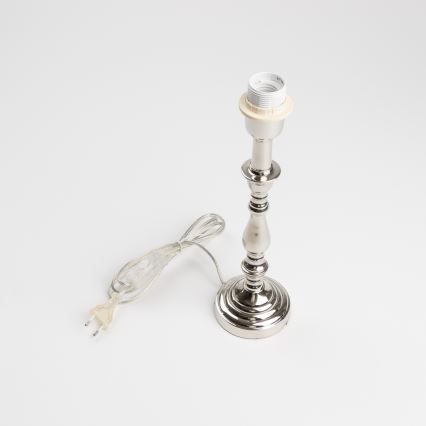 Brilagi - Candeeiro de mesa CERIA 1xE27/60W/230V Ø 30 cm cromado brilhante/cinzento