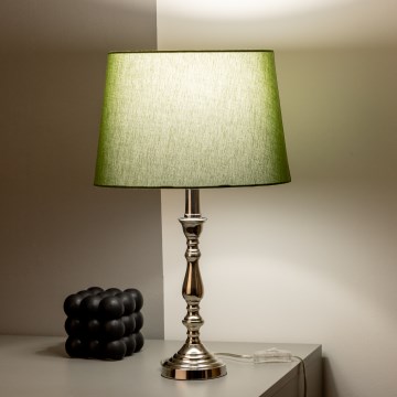 Brilagi - Candeeiro de mesa CERIA 1xE27/60W/230V Ø 30 cm cromado brilhante/verde