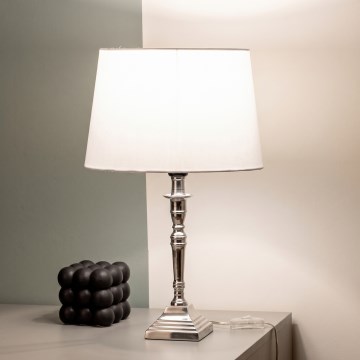 BRILAGI - Candeeiro de mesa CERIA 1xE27/60W/230V Ø 30 cm prateado/branco