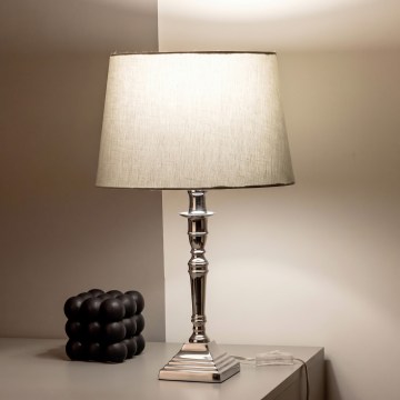 BRILAGI - Candeeiro de mesa CERIA 1xE27/60W/230V Ø 30 cm prateado/cinzento