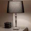 BRILAGI - Candeeiro de mesa CERIA 1xE27/60W/230V Ø 30 cm prateado/preto