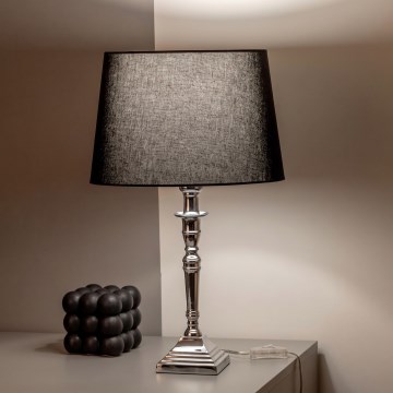 BRILAGI - Candeeiro de mesa CERIA 1xE27/60W/230V Ø 30 cm prateado/preto