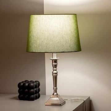 BRILAGI - Candeeiro de mesa CERIA 1xE27/60W/230V Ø 30 cm prateado/verde