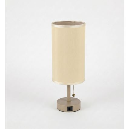 Brilagi - Candeeiro de mesa com porta USB TABLON 1xE27/25W/230V bege/creme