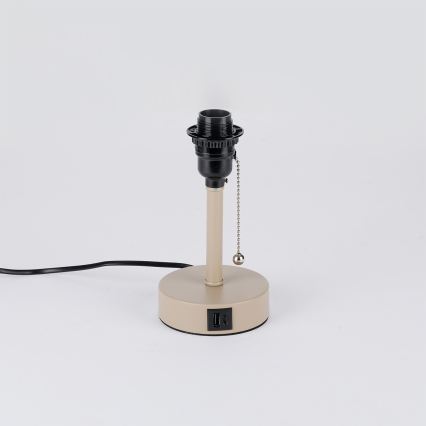 Brilagi - Candeeiro de mesa com porta USB TABLON 1xE27/25W/230V bege