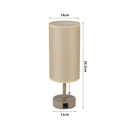 Brilagi - Candeeiro de mesa com porta USB TABLON 1xE27/25W/230V bege