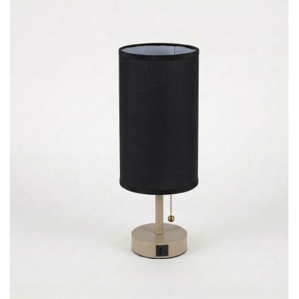 Brilagi - Candeeiro de mesa com porta USB TABLON 1xE27/25W/230V bege/preto