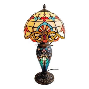 Brilagi - Candeeiro de mesa em vitral Tiffany MIRABELLA 1xE27/60W/230V + 1xE14/40W