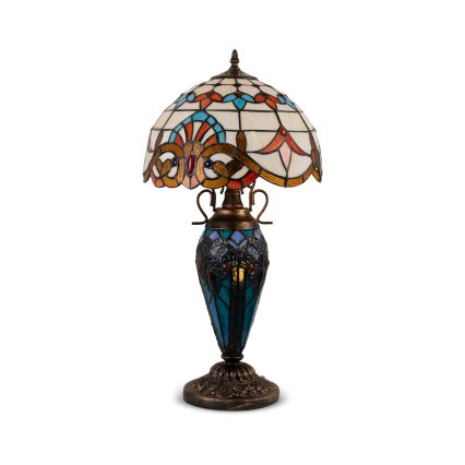 Brilagi - Candeeiro de mesa em vitral Tiffany MIRABELLA 1xE27/60W/230V + 1xE14/40W
