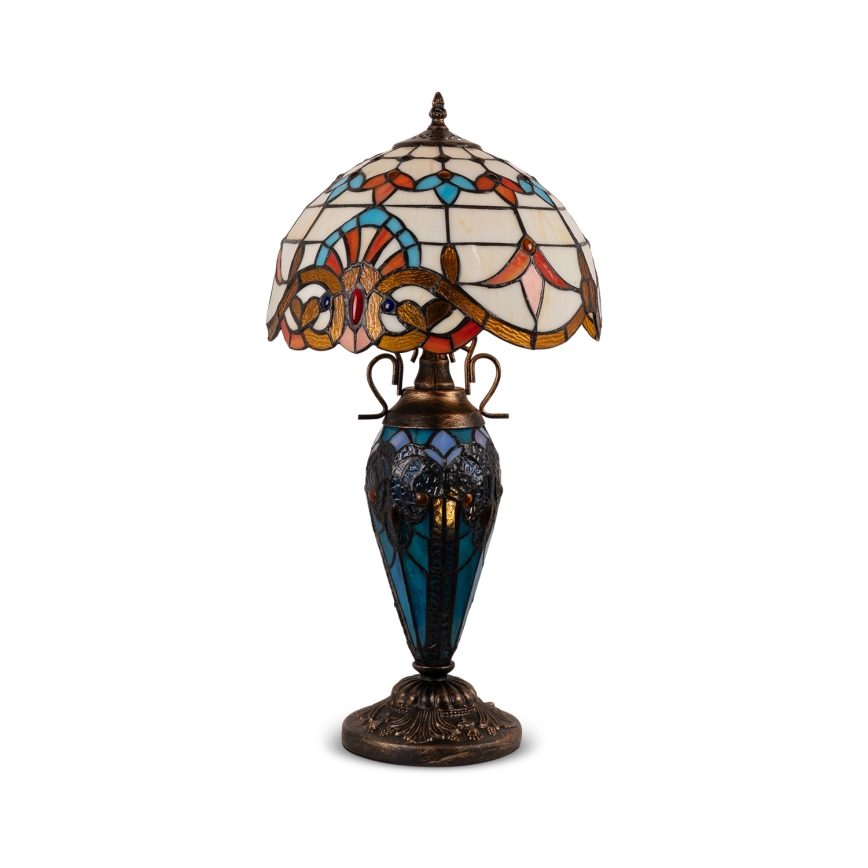 Brilagi - Candeeiro de mesa em vitral Tiffany MIRABELLA 1xE27/60W/230V + 1xE14/40W