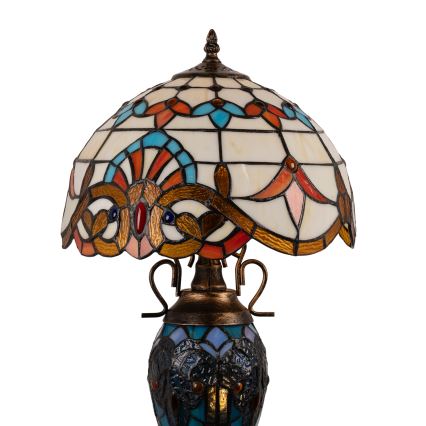 Brilagi - Candeeiro de mesa em vitral Tiffany MIRABELLA 1xE27/60W/230V + 1xE14/40W