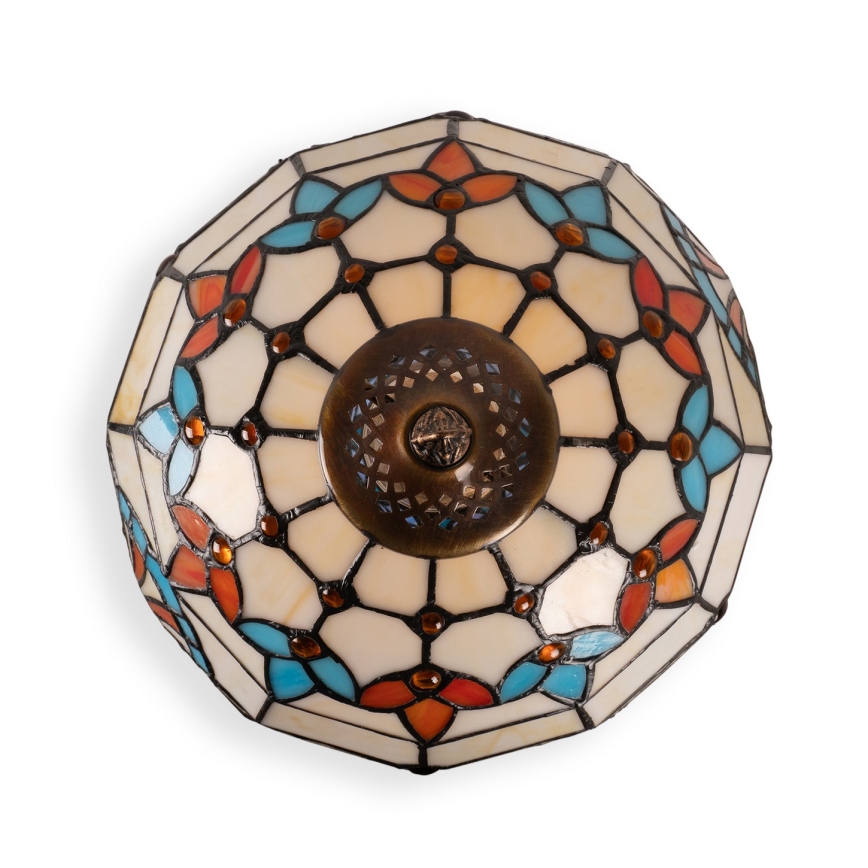 Brilagi - Candeeiro de mesa em vitral Tiffany MIRABELLA 1xE27/60W/230V + 1xE14/40W