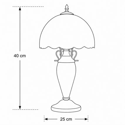 Brilagi - Candeeiro de mesa em vitral Tiffany MIRABELLA 1xE27/60W/230V + 1xE14/40W