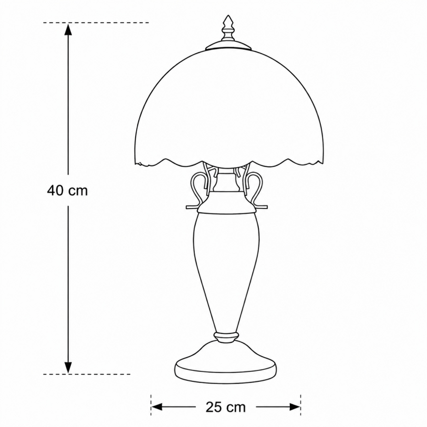 Brilagi - Candeeiro de mesa em vitral Tiffany MIRABELLA 1xE27/60W/230V + 1xE14/40W