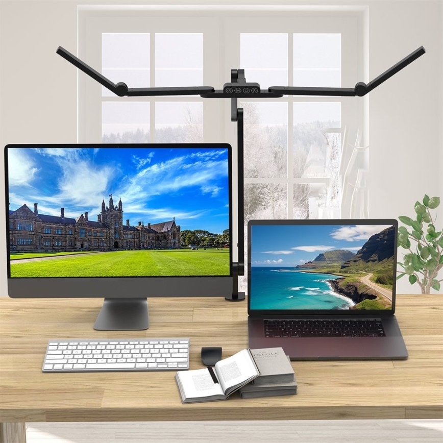 Brilagi - Candeeiro de mesa flexível tátil LED com regulação VARIO LED/24W/230V 3000-6500K CRI 92 preto