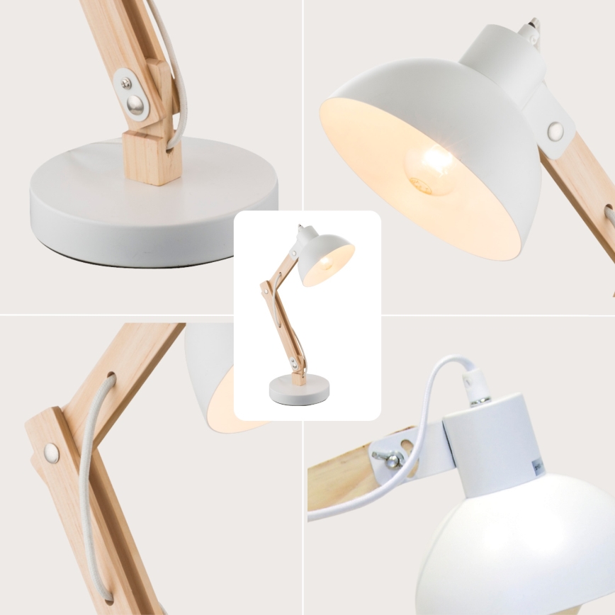 Brilagi - Candeeiro de mesa FOCUS 1xE27/40W/230V branco