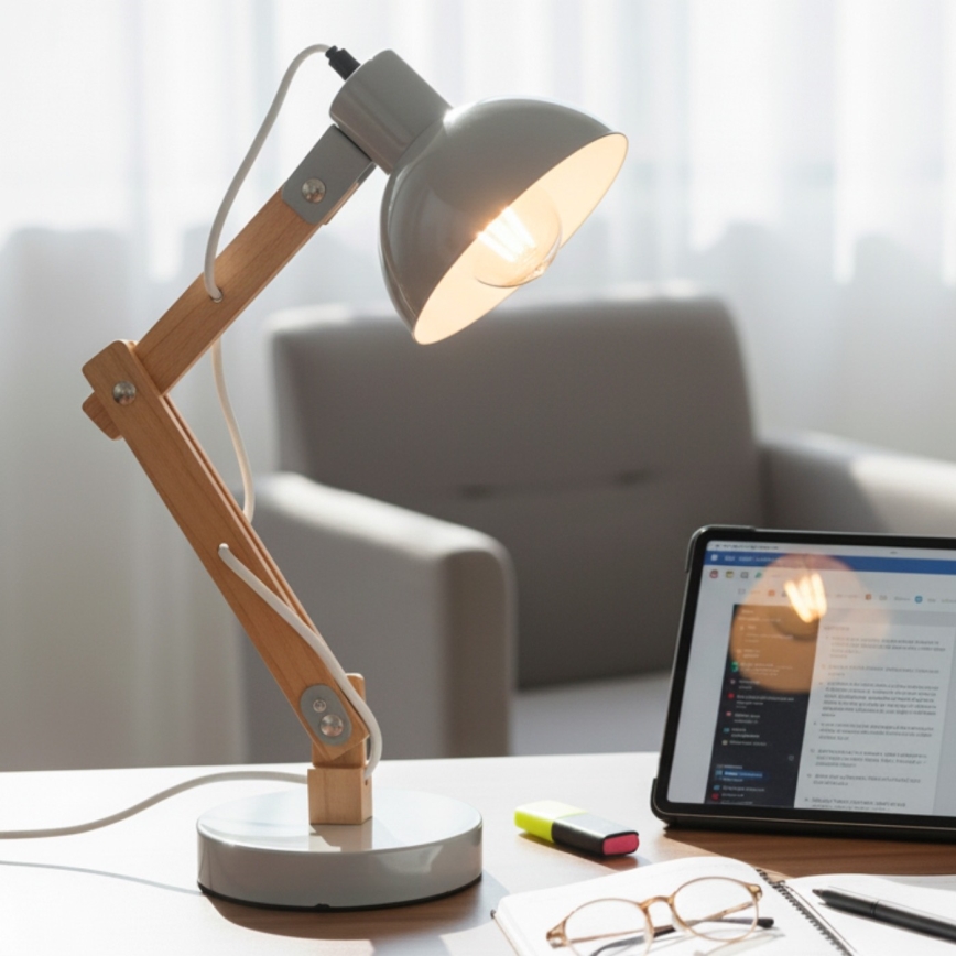 Brilagi - Candeeiro de mesa FOCUS 1xE27/40W/230V cinzento