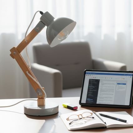 Brilagi - Candeeiro de mesa FOCUS 1xE27/40W/230V cinzento