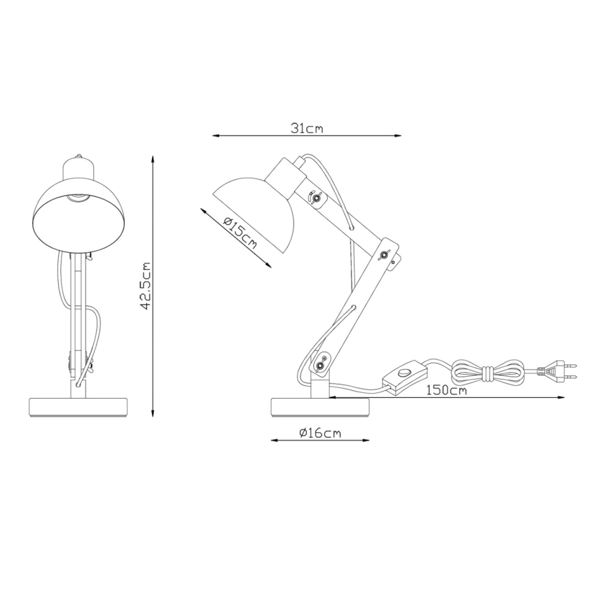 Brilagi - Candeeiro de mesa FOCUS 1xE27/40W/230V preto