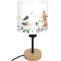 Brilagi - Candeeiro de mesa infantil BOBO WOOD 1xE27/25W/230V carvalho/preto/branco/animais