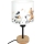 Brilagi - Candeeiro de mesa infantil BOBO WOOD 1xE27/25W/230V carvalho/preto/branco/animais