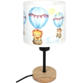 Brilagi - Candeeiro de mesa infantil BOBO WOOD 1xE27/25W/230V carvalho/preto/branco/animais