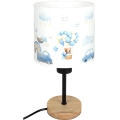 Brilagi - Candeeiro de mesa infantil BOBO WOOD 1xE27/25W/230V carvalho/preto/branco/azul/ursinhos