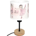 Brilagi - Candeeiro de mesa infantil BOBO WOOD 1xE27/25W/230V carvalho/preto/branco/rosa/sapatilhas de balé
