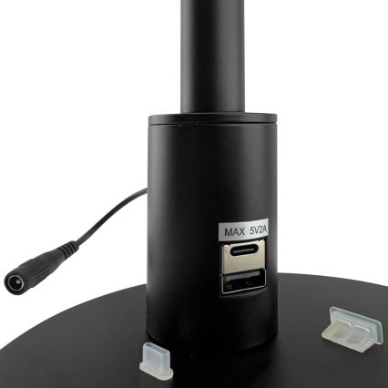 Brilagi - Lâmpada de mesa LED regulável com controlo tátil e portas USB VARIO LED/7W/230V 3000-6500K CRI 96 preta