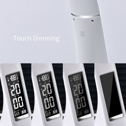 Brilagi - Candeeiro de mesa LED com regulação com uma display PELLE LED/7W/230V branco