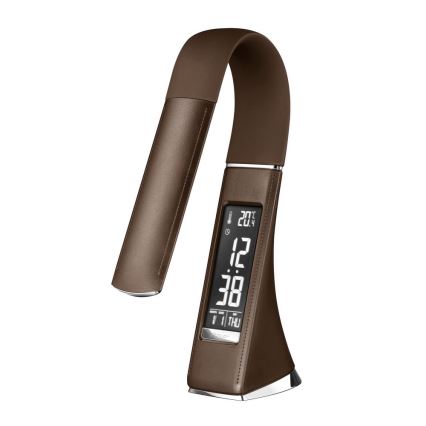 Brilagi - Candeeiro de mesa LED com regulação com uma display PELLE LED/7W/230V castanho