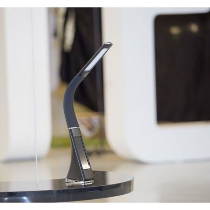 Brilagi - Candeeiro de mesa LED com regulação com uma display PELLE LED/7W/230V preto