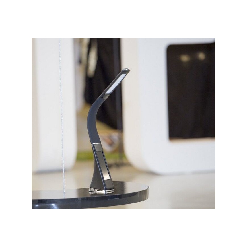 Brilagi - Candeeiro de mesa LED com regulação com uma display PELLE LED/7W/230V preto