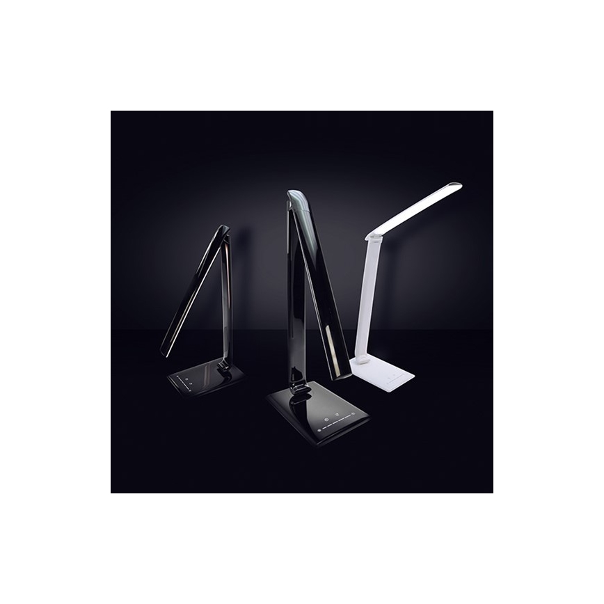 Brilagi - Candeeiro de mesa LED com regulação e conector USB LED/12W/230V preto