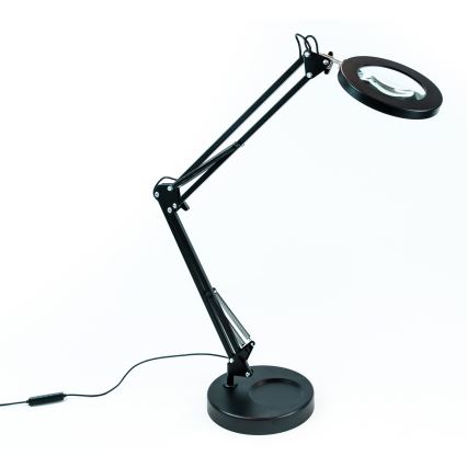 Brilagi - Candeeiro de mesa LED com regulação e lupa LENS LED/12W/5V 3000/4200/6000K preto