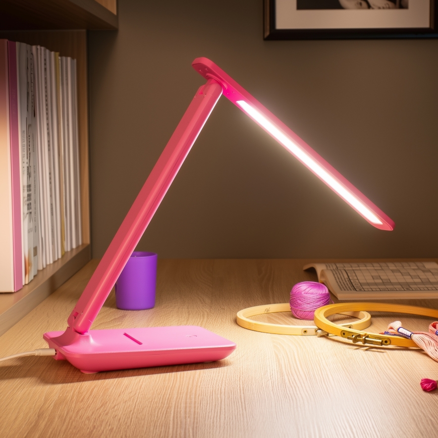 Brilagi - Candeeiro de secretária LED regulável MODO LED/7W/230V 3000/4000/6500K rosa