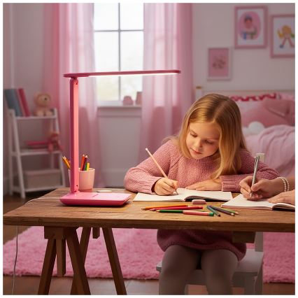 Brilagi - Candeeiro de secretária LED regulável MODO LED/7W/230V 3000/4000/6500K rosa