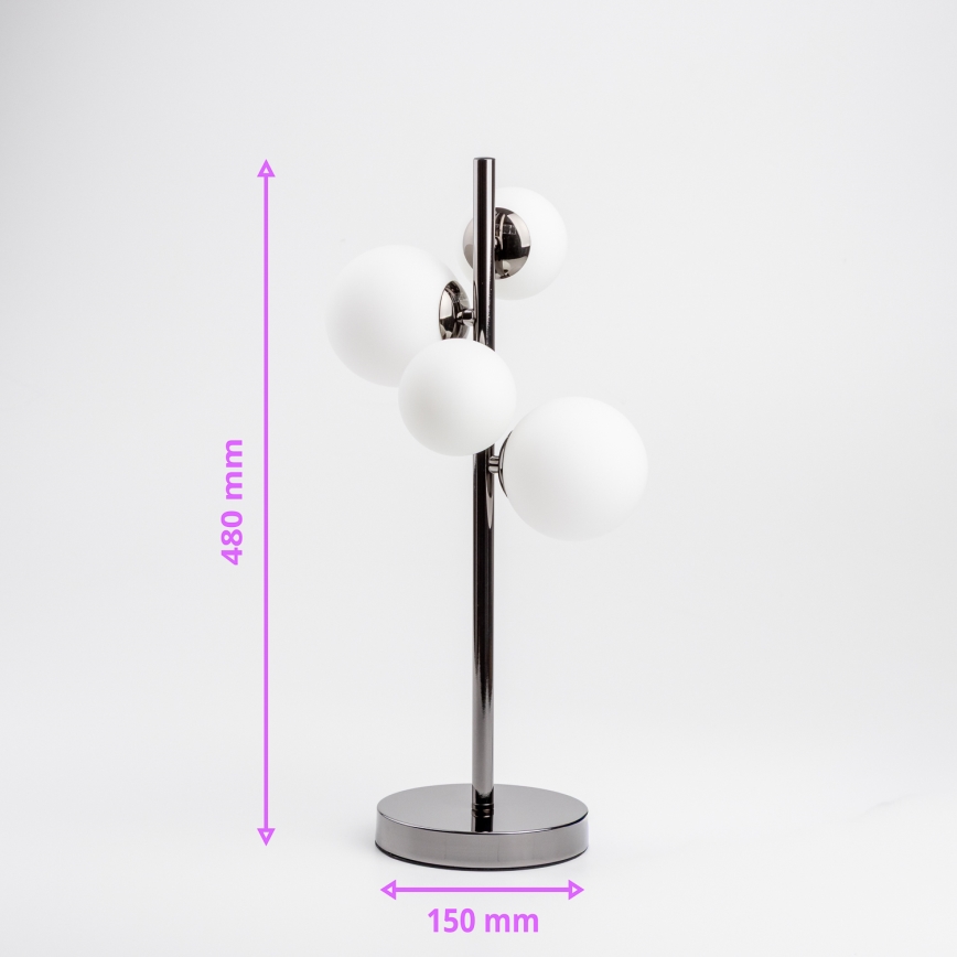 Brilagi - Candeeiro de mesa LED MILLA 4xG9/3W/230V cromado brilhante/branco