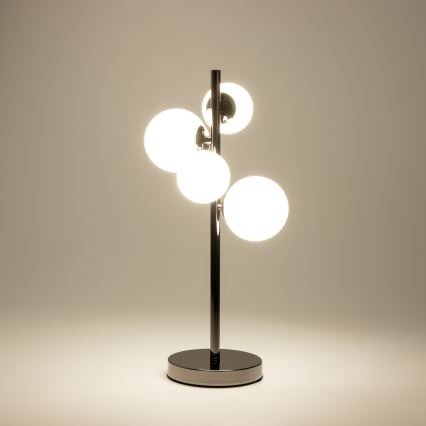 Brilagi - Candeeiro de mesa LED MILLA 4xG9/3W/230V cromado preto/branco