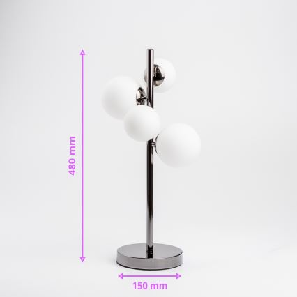 Brilagi - Candeeiro de mesa LED MILLA 4xG9/3W/230V cromado preto/branco