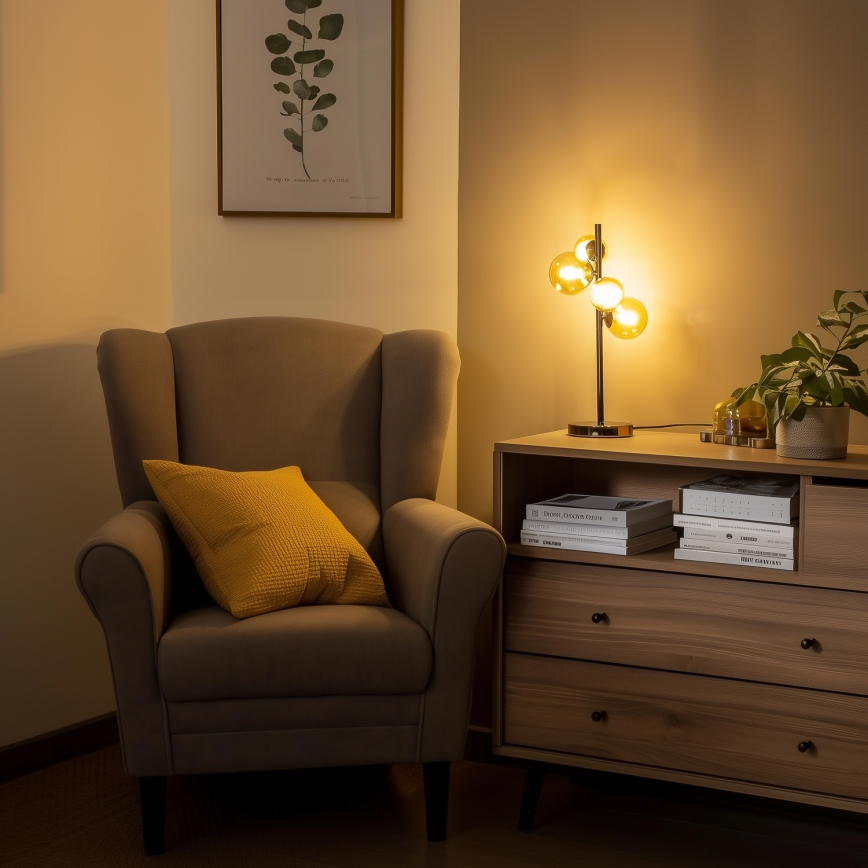 Brilagi - Candeeiro de mesa LED MILLA 4xG9/3W/230V preto cromado/dourado